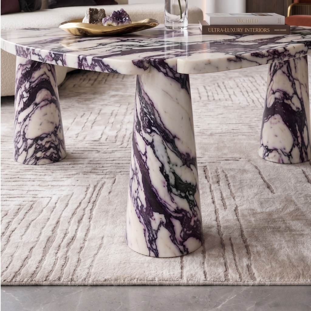 Marble Coffee Table In The Shape of a Guitar Pick