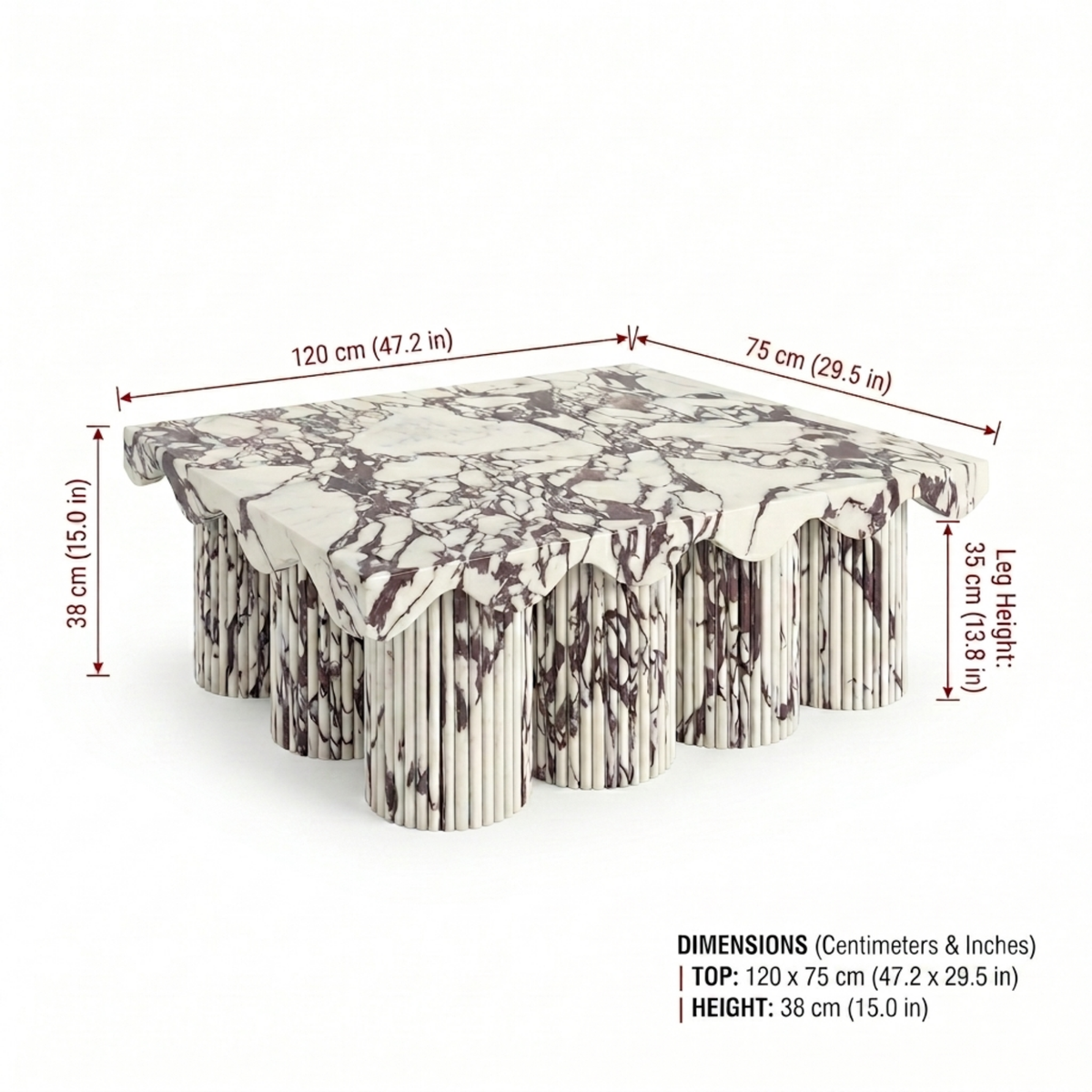 Calacatta Viola Sculptural Coffee Table