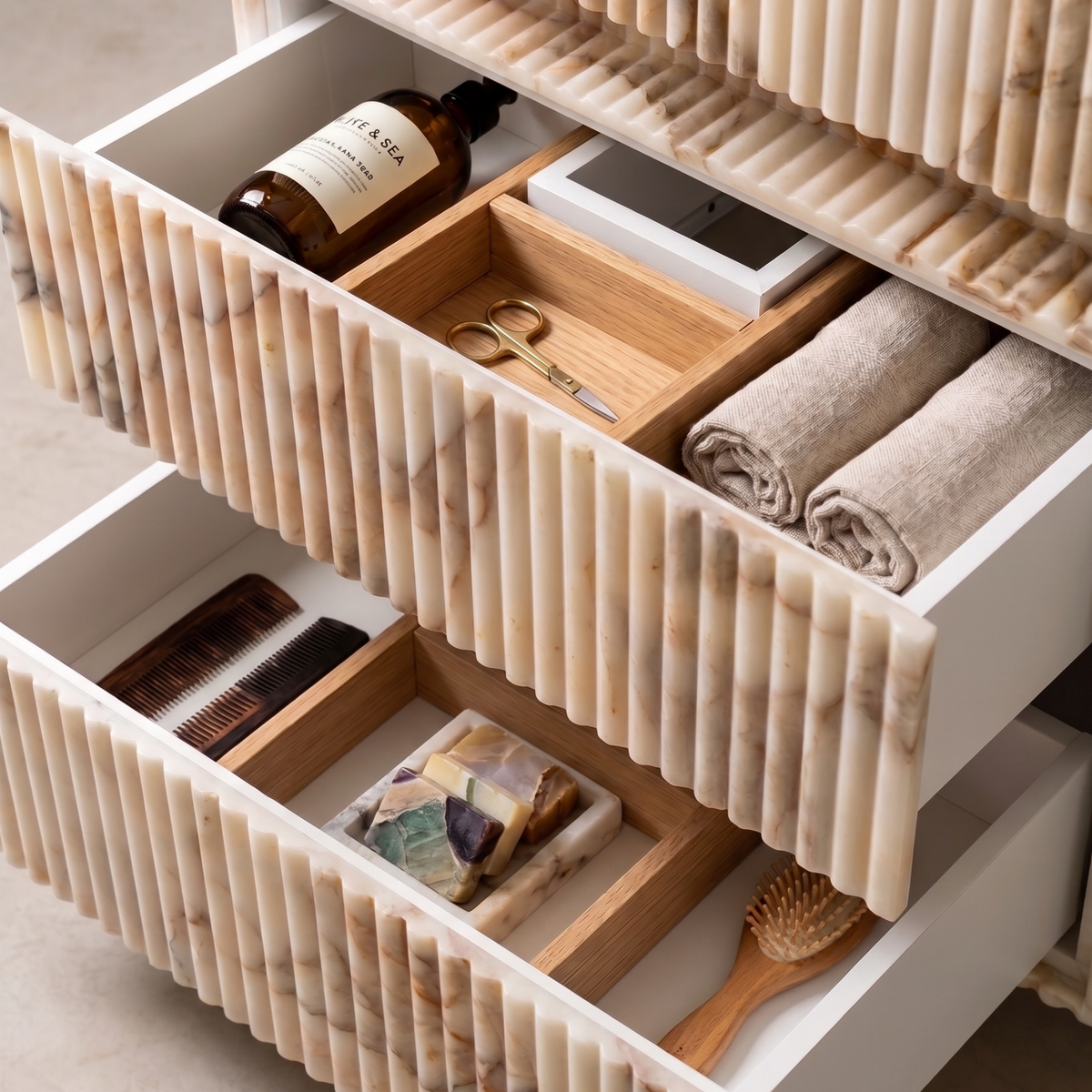 Calacatta Gold Sink Vanity with Drawers