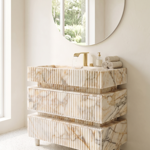 Calacatta Gold Sink Vanity with Drawers