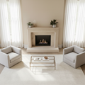 Beige Marble Fireplace Mantel