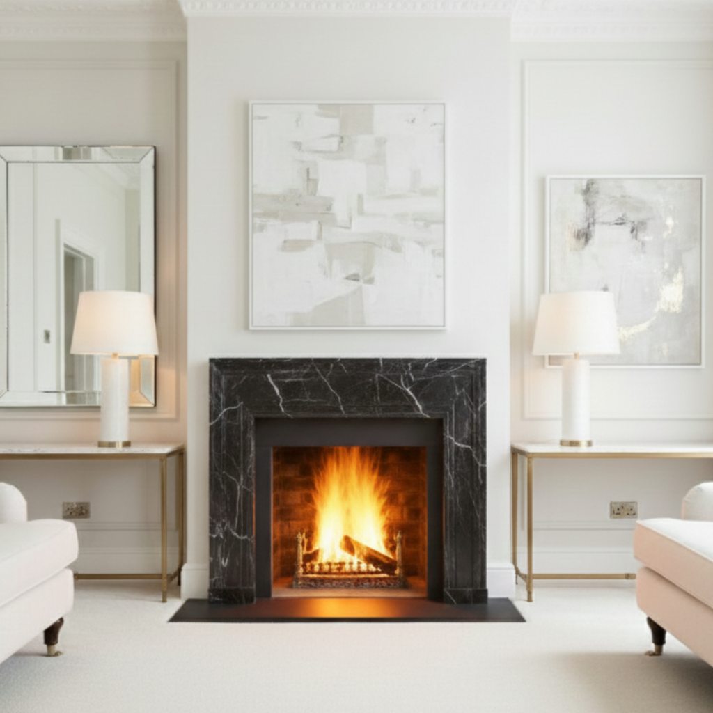 Black Marble Fireplace Mantel