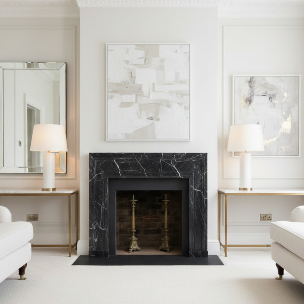 Black Marble Fireplace Mantel
