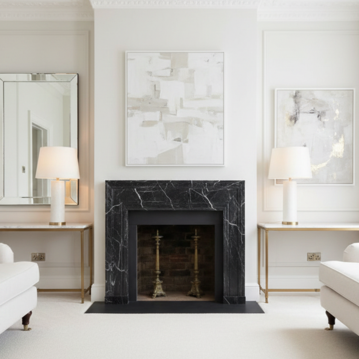 Black Marble Fireplace Mantel