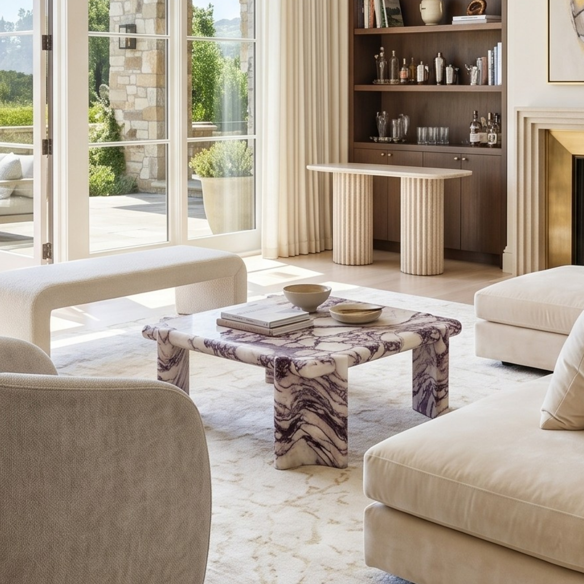 Calacatta Viola Aesthetic Marble Coffee Table