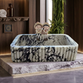 Calacatta Viola Marble Fluted Sink