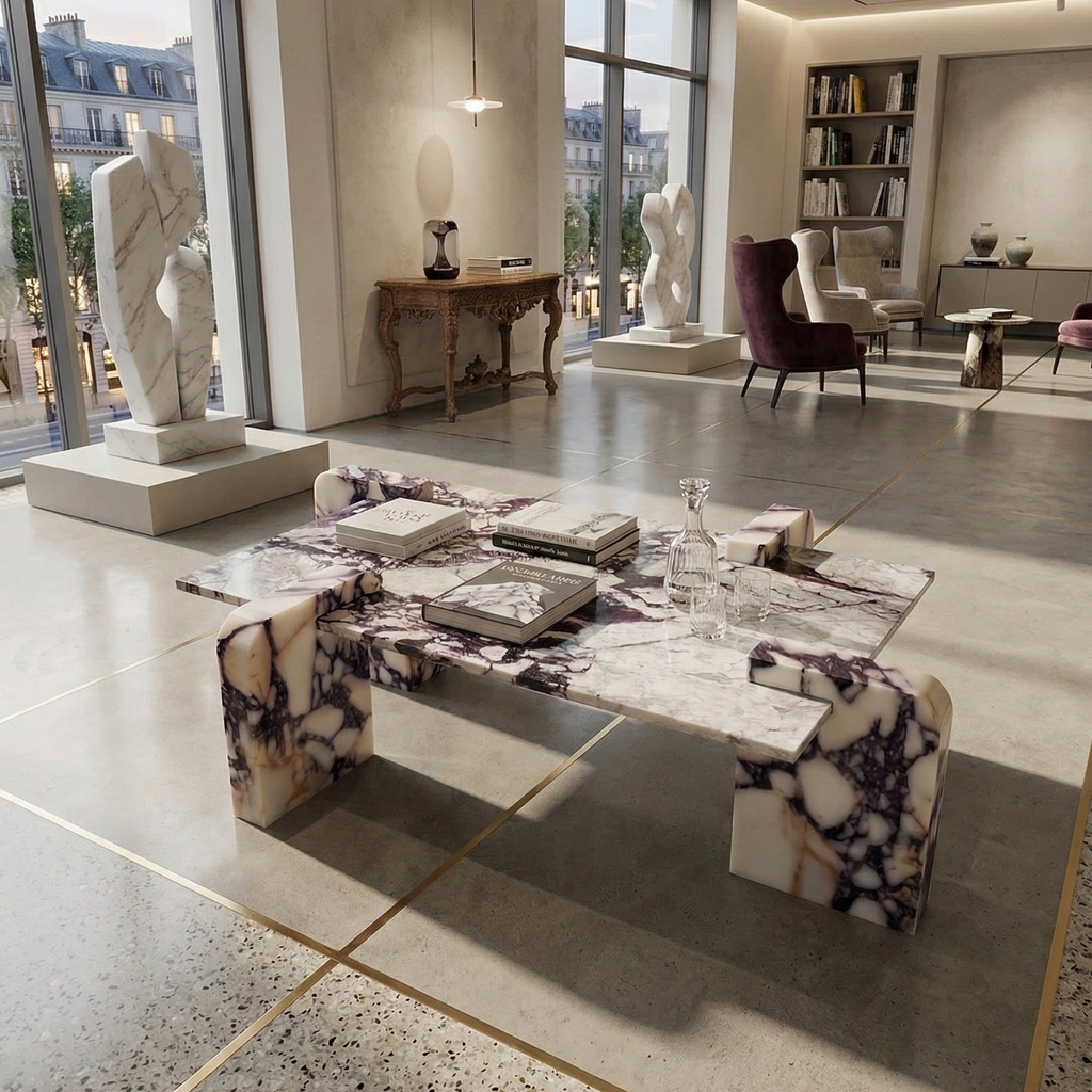 Calacatta Viola Marble Coffee Table | Rectangular