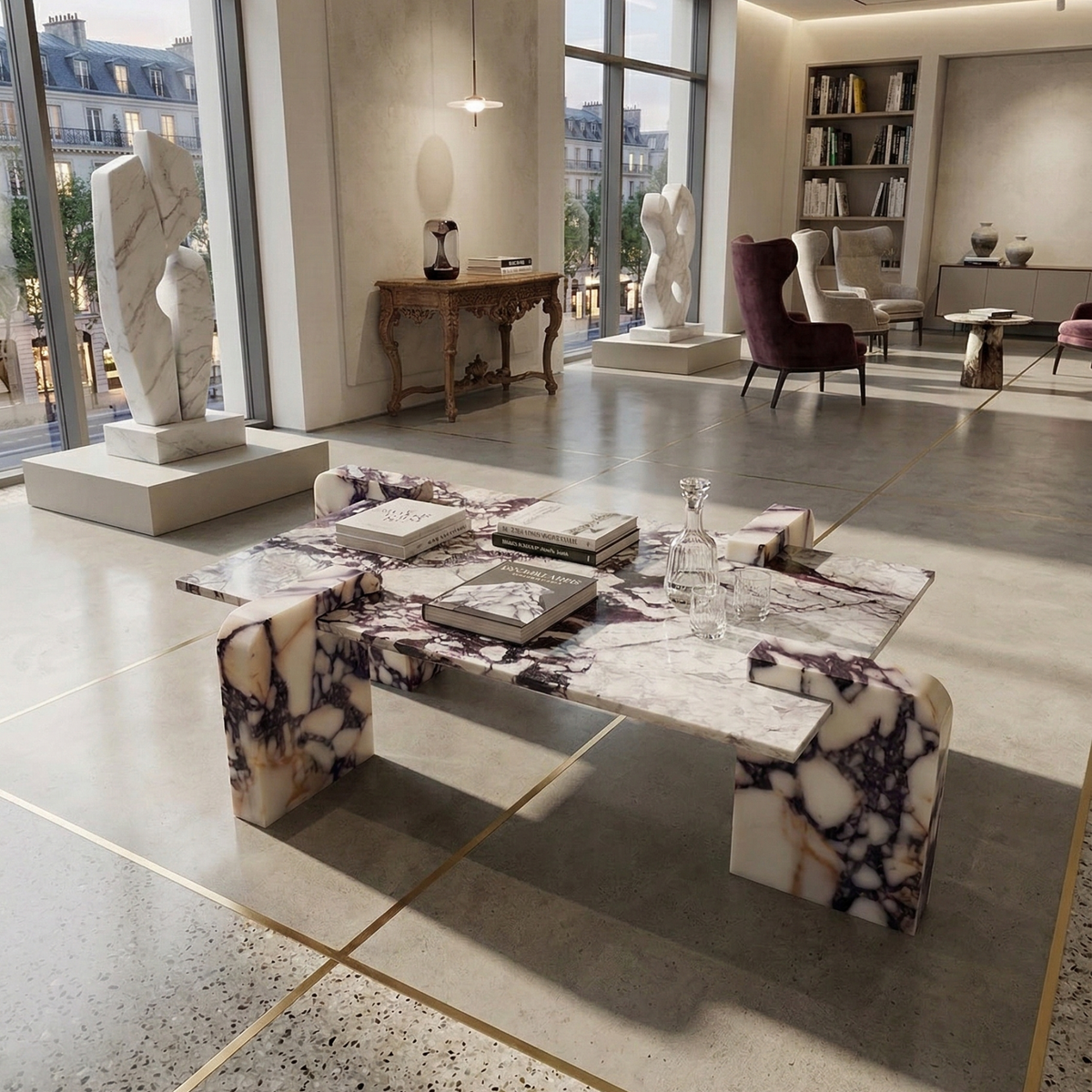 Calacatta Viola Marble Coffee Table | Rectangular