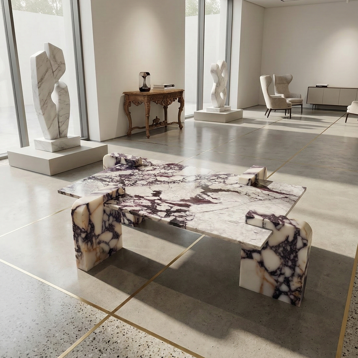 Calacatta Viola Marble Coffee Table | Rectangular
