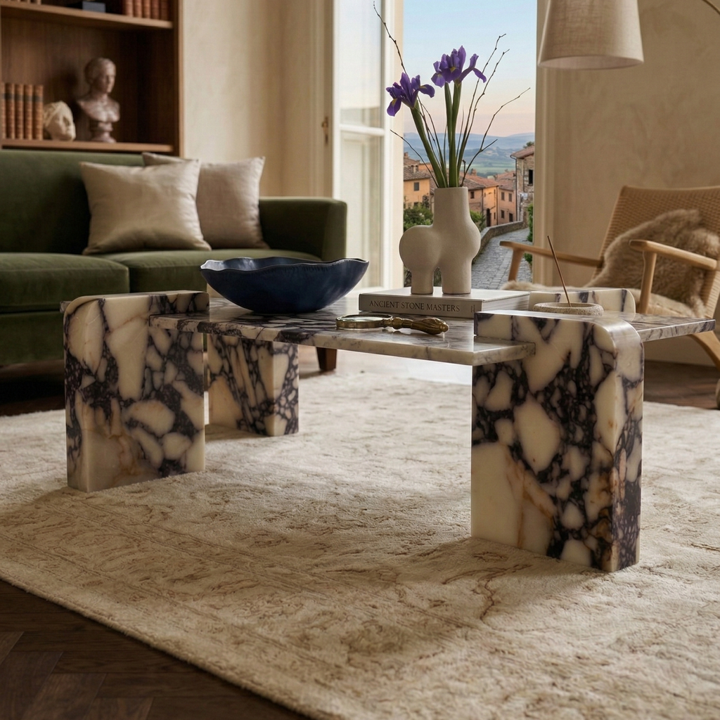Calacatta Viola Marble Coffee Table | Rectangular