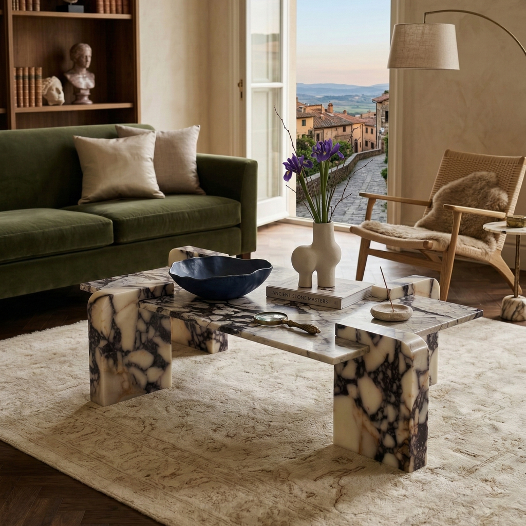 Calacatta Viola Marble Coffee Table | Rectangular