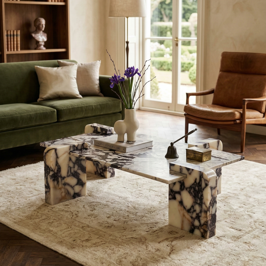 Calacatta Viola Marble Coffee Table | Rectangular