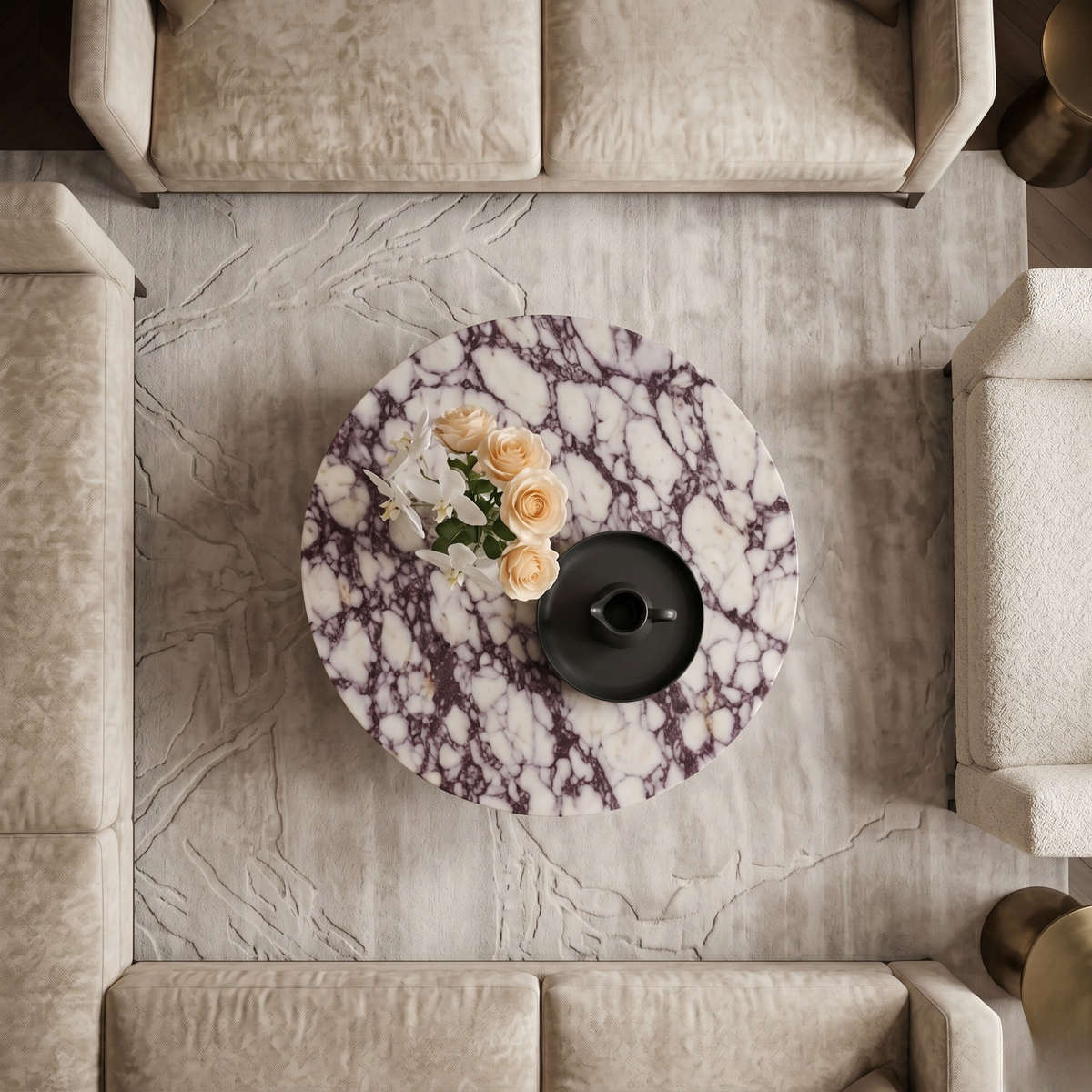 Calacatta Viola Round Coffee Table