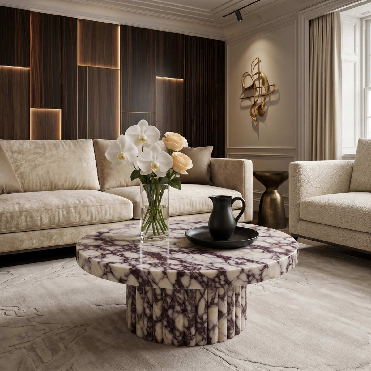 Calacatta Viola Round Coffee Table