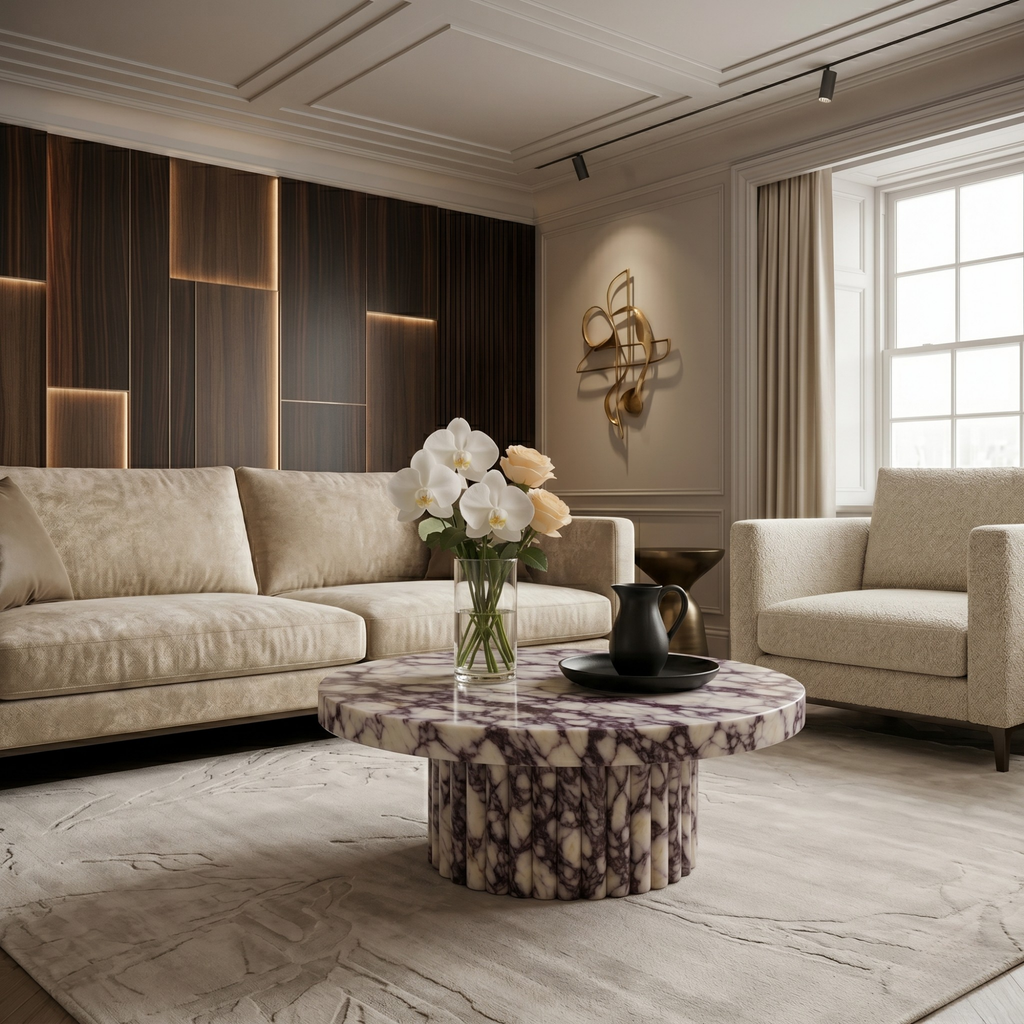 Calacatta Viola Round Coffee Table