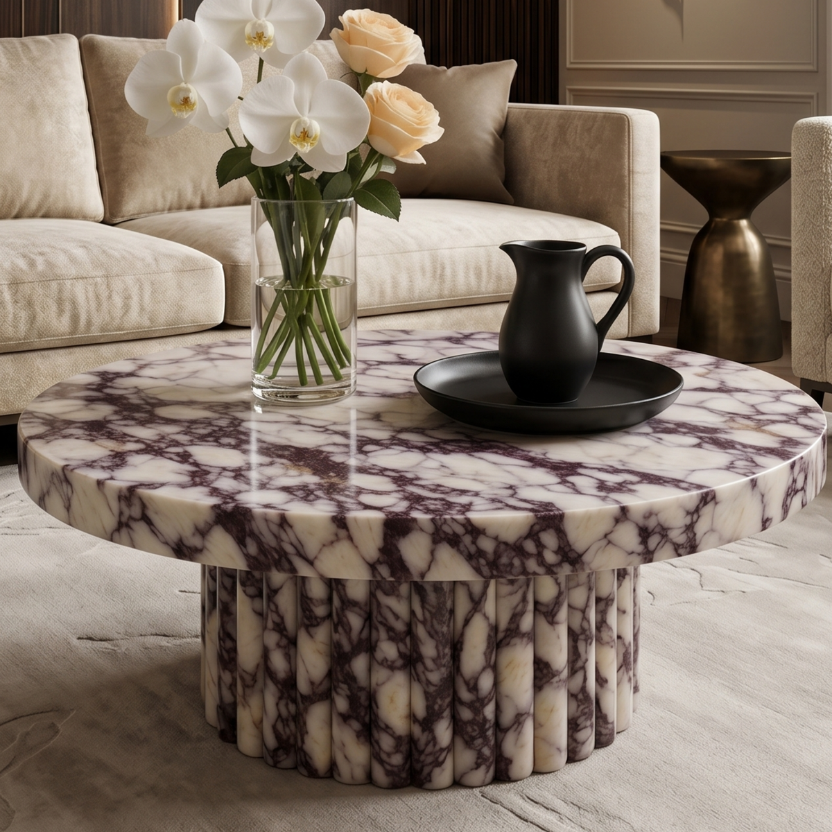 Calacatta Viola Round Coffee Table