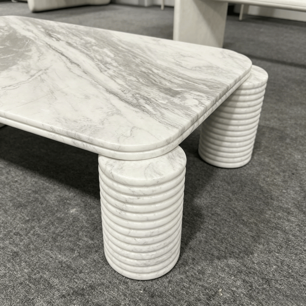 White and Grey Marble Coffee Table