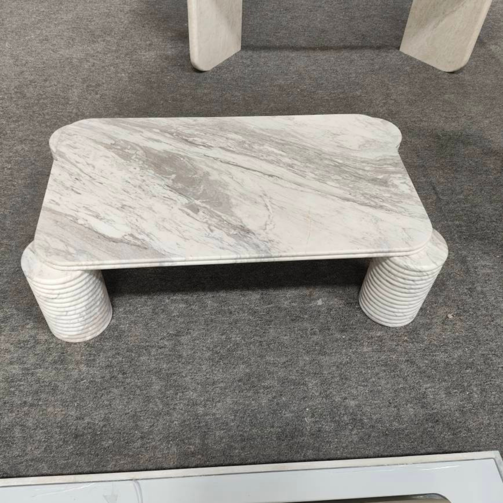 White and Grey Marble Coffee Table