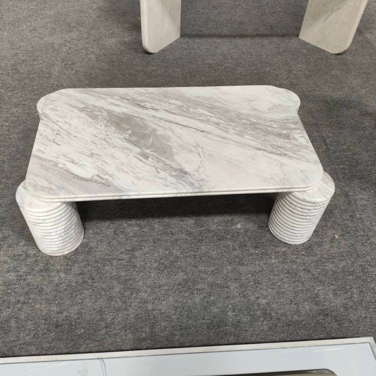 White and Grey Marble Coffee Table