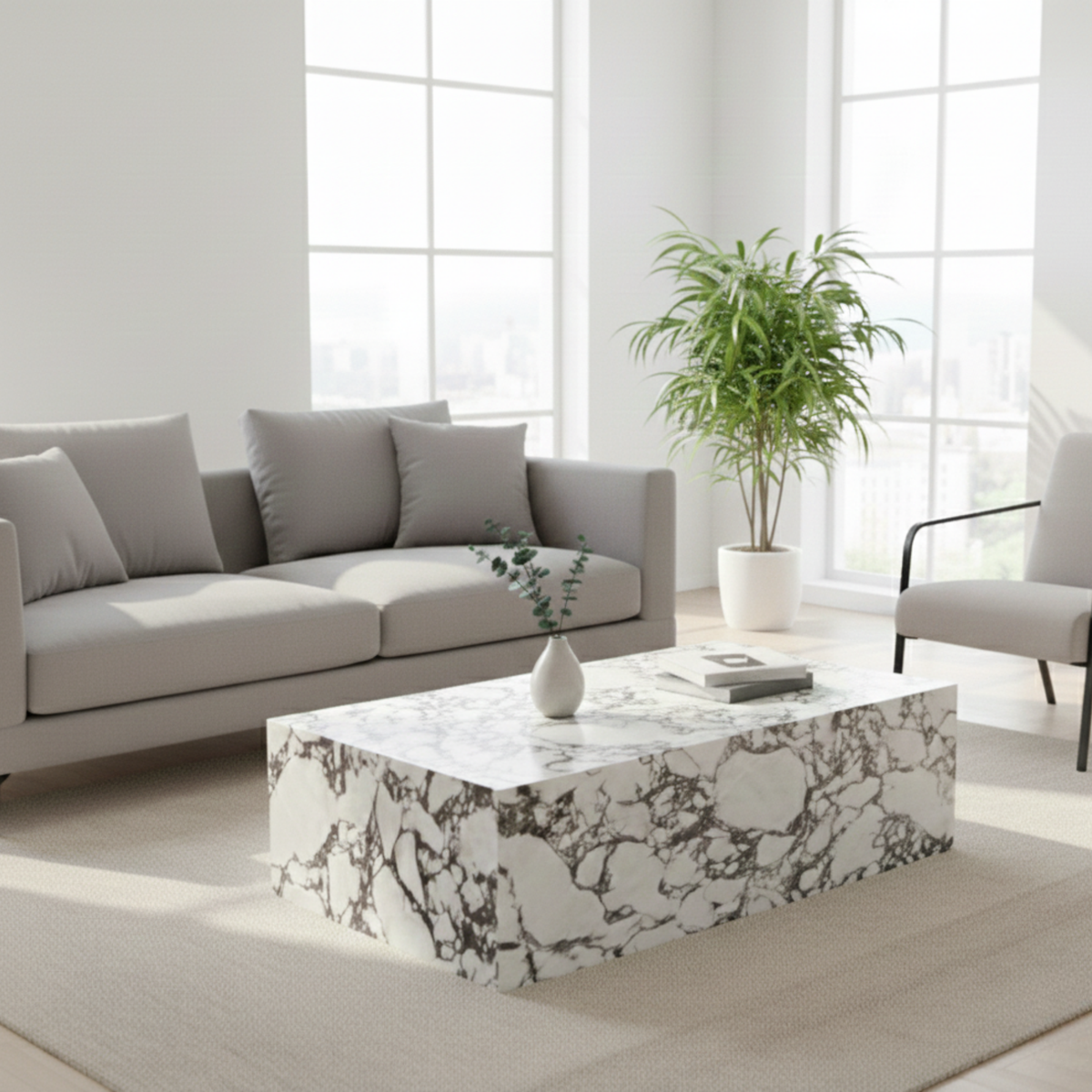 Calacatta Viola Marble Coffee Table | Custom Size & Shape