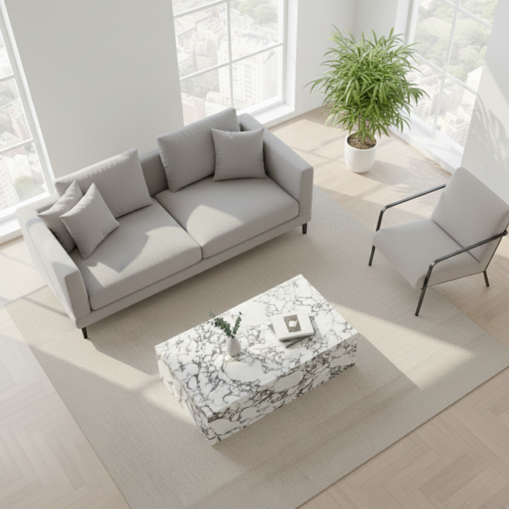 Calacatta Viola Marble Coffee Table | Custom Size & Shape