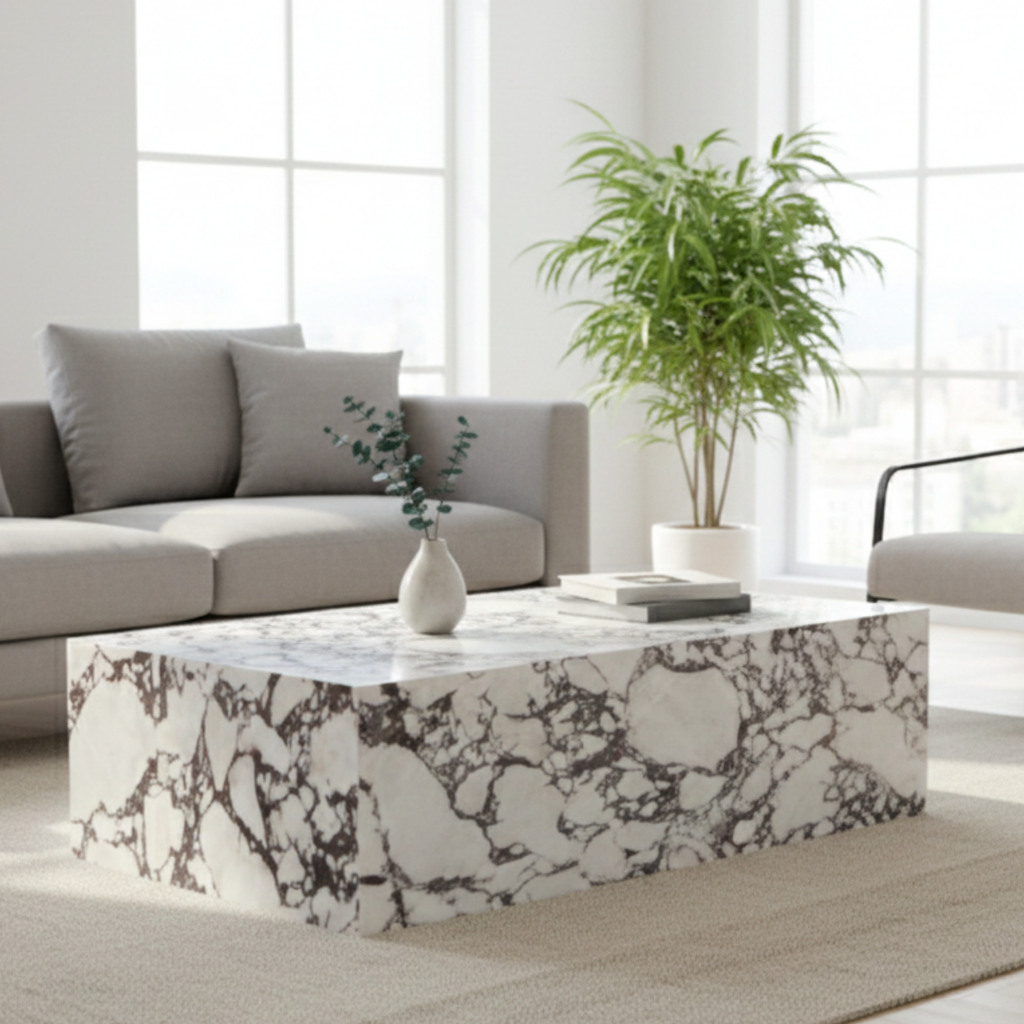 Calacatta Viola Marble Coffee Table | Custom Size & Shape