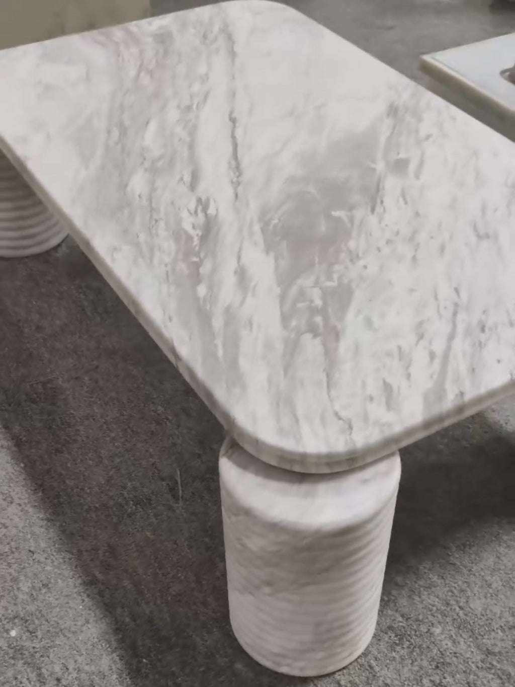 White and Grey Marble Coffee Table