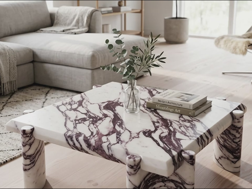 Calacatta Viola Aesthetic Marble Coffee Table