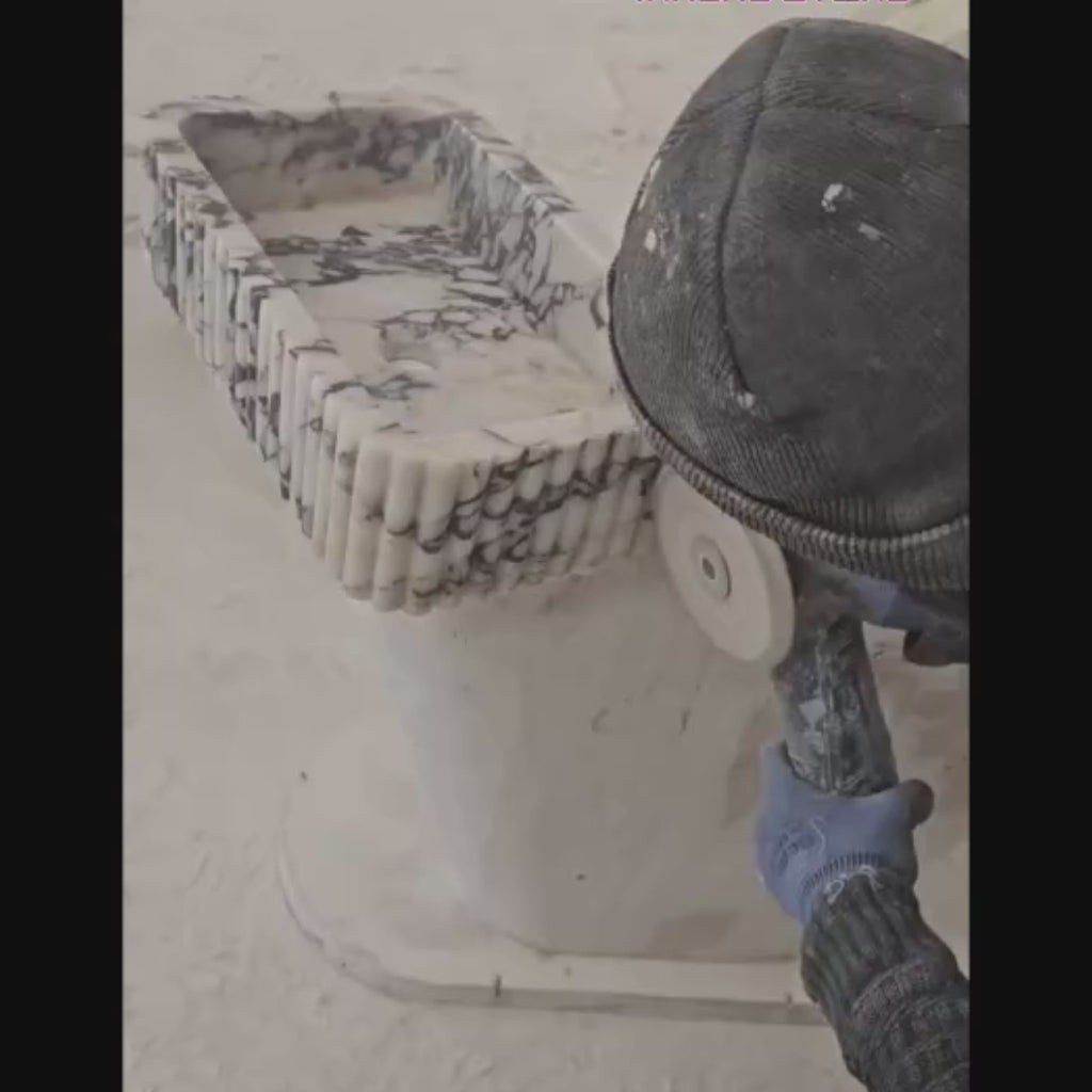Calacatta Viola Marble Fluted Sink