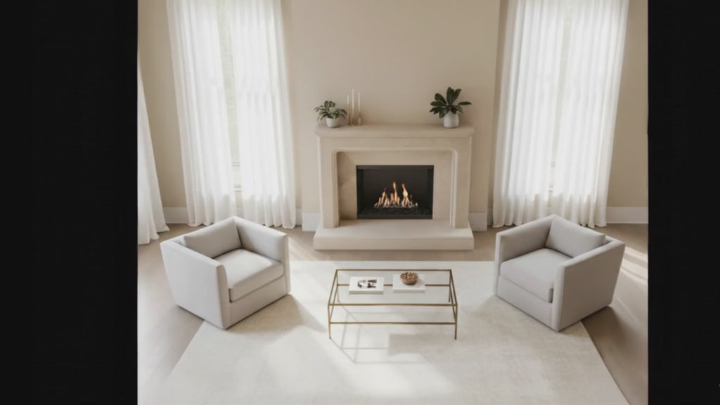Beige Marble Fireplace Mantel