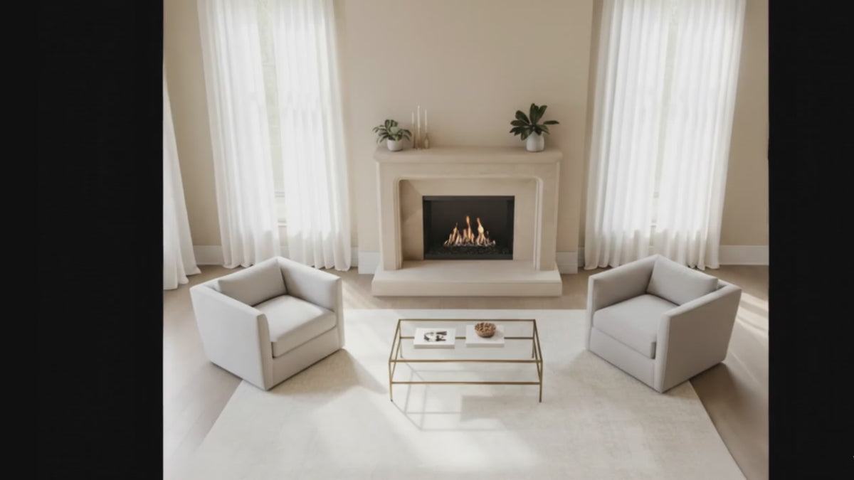 Beige Marble Fireplace Mantel